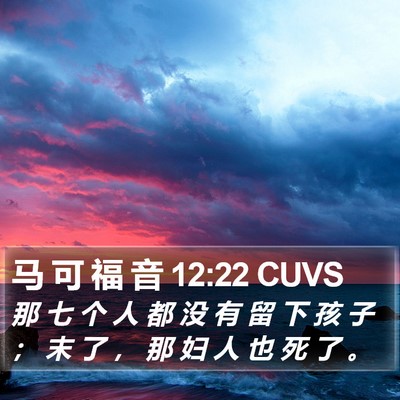 马 可 福 音 12:22 CUVS Bible Verse Image