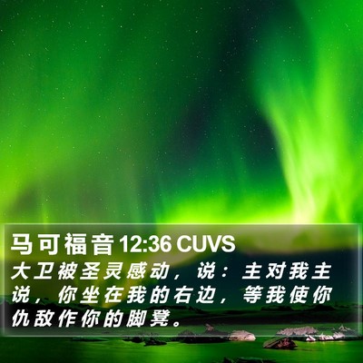 马 可 福 音 12:36 CUVS Bible Verse Image