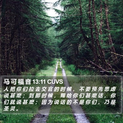 马 可 福 音 13:11 CUVS Bible Verse Image