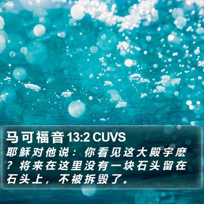 马 可 福 音 13:2 CUVS Bible Verse Image