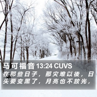 马 可 福 音 13:24 CUVS Bible Verse Image