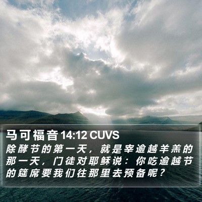 马 可 福 音 14:12 CUVS Bible Verse Image