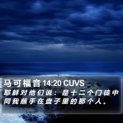 马 可 福 音 14:20 CUVS Bible Verse Image
