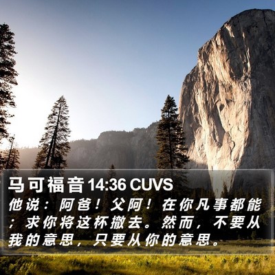 马 可 福 音 14:36 CUVS Bible Verse Image