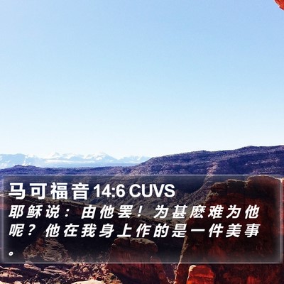 马 可 福 音 14:6 CUVS Bible Verse Image
