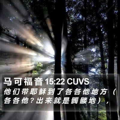 马 可 福 音 15:22 CUVS Bible Verse Image