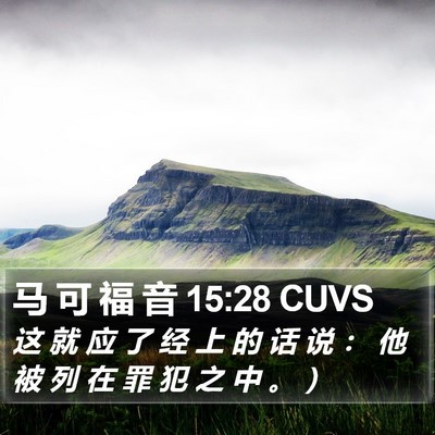 马 可 福 音 15:28 CUVS Bible Verse Image