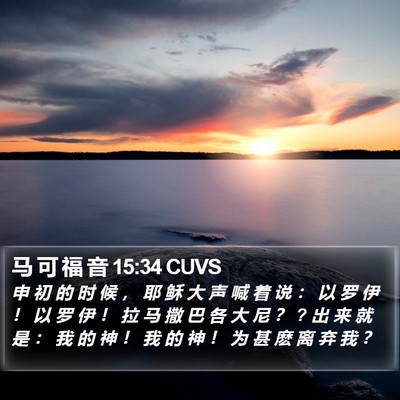 马 可 福 音 15:34 CUVS Bible Verse Image
