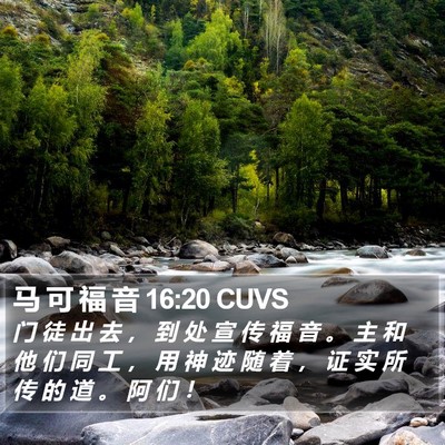 马 可 福 音 16:20 CUVS Bible Verse Image