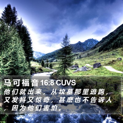 马 可 福 音 16:8 CUVS Bible Verse Image