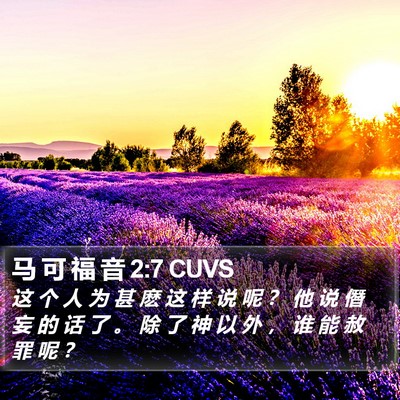 马 可 福 音 2:7 CUVS Bible Verse Image