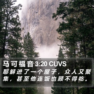 马 可 福 音 3:20 CUVS Bible Verse Image
