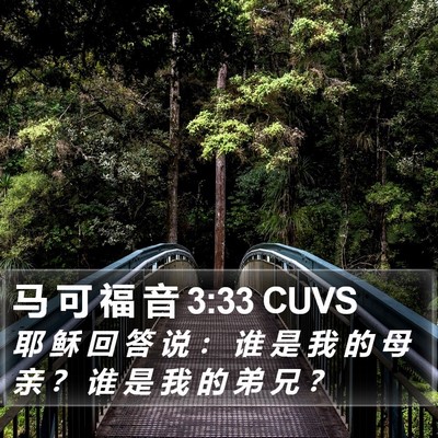 马 可 福 音 3:33 CUVS Bible Verse Image