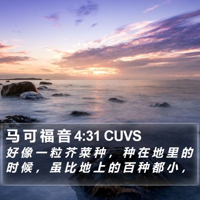 马 可 福 音 4:31 CUVS Bible Verse Image