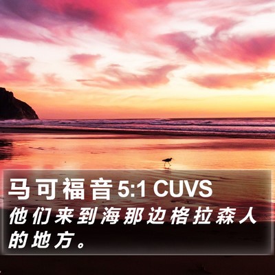 马 可 福 音 5:1 CUVS Bible Verse Image