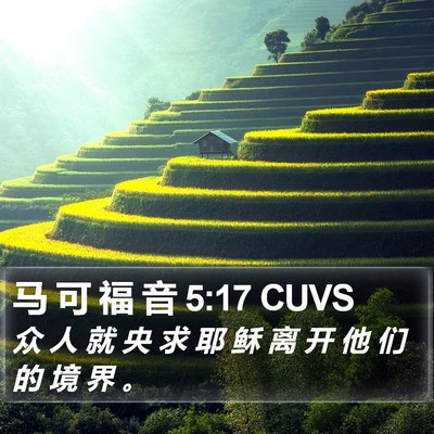 马 可 福 音 5:17 CUVS Bible Verse Image