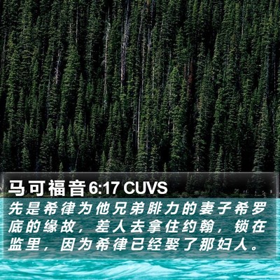 马 可 福 音 6:17 CUVS Bible Verse Image