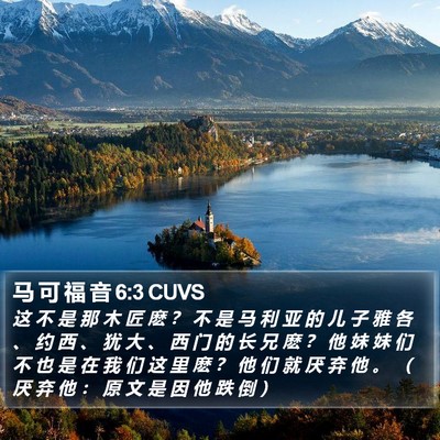 马 可 福 音 6:3 CUVS Bible Verse Image