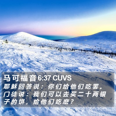 马 可 福 音 6:37 CUVS Bible Verse Image
