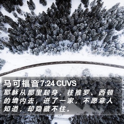 马 可 福 音 7:24 CUVS Bible Verse Image