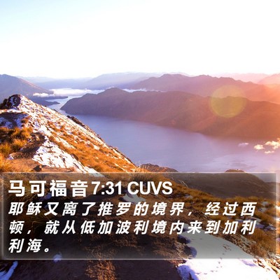 马 可 福 音 7:31 CUVS Bible Verse Image