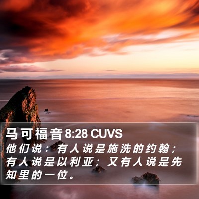 马 可 福 音 8:28 CUVS Bible Verse Image