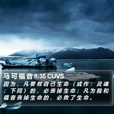 马 可 福 音 8:35 CUVS Bible Verse Image
