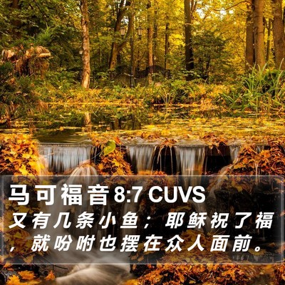 马 可 福 音 8:7 CUVS Bible Verse Image