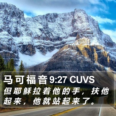马 可 福 音 9:27 CUVS Bible Verse Image
