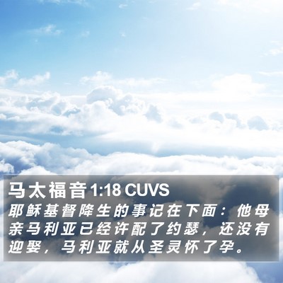 马 太 福 音 1:18 CUVS Bible Verse Image