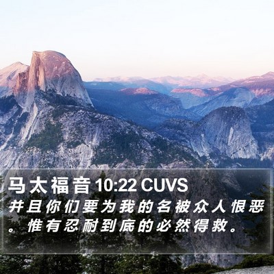 马 太 福 音 10:22 CUVS Bible Verse Image