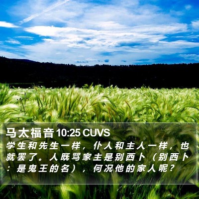 马 太 福 音 10:25 CUVS Bible Verse Image