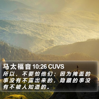 马 太 福 音 10:26 CUVS Bible Verse Image