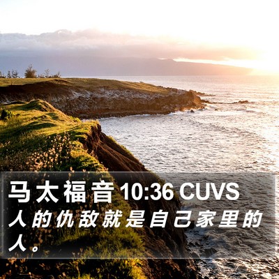马 太 福 音 10:36 CUVS Bible Verse Image