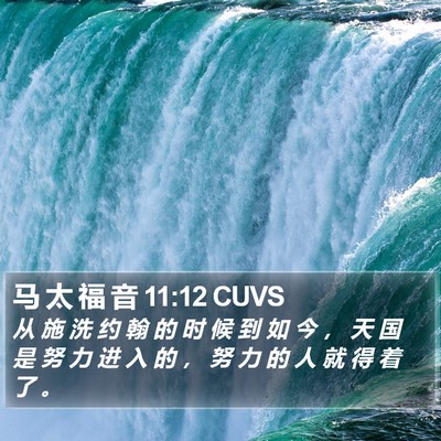 马 太 福 音 11:12 CUVS Bible Verse Image