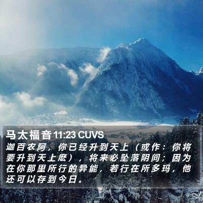 马 太 福 音 11:23 CUVS Bible Verse Image