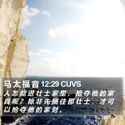 马 太 福 音 12:29 CUVS Bible Verse Image
