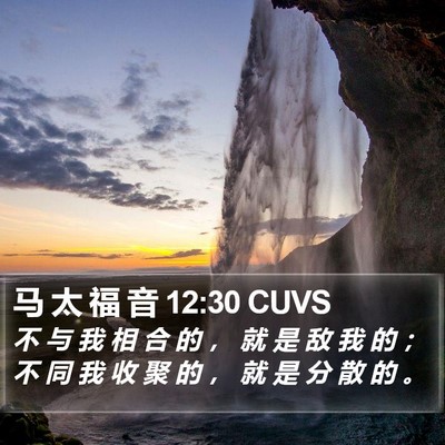 马 太 福 音 12:30 CUVS Bible Verse Image