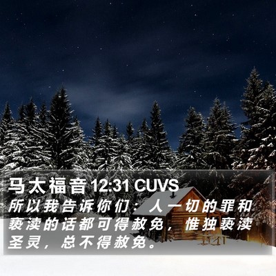 马 太 福 音 12:31 CUVS Bible Verse Image