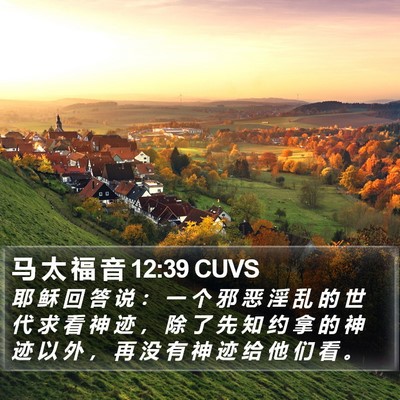 马 太 福 音 12:39 CUVS Bible Verse Image