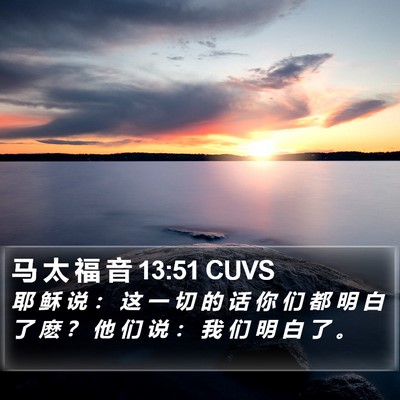 马 太 福 音 13:51 CUVS Bible Verse Image