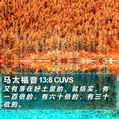 马 太 福 音 13:8 CUVS Bible Verse Image