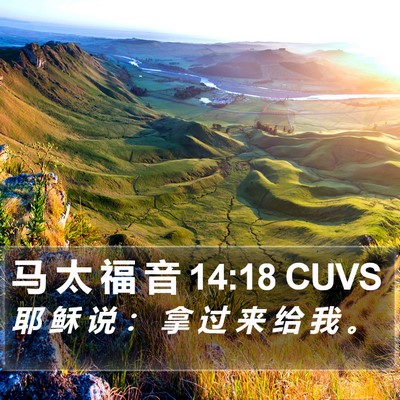 马 太 福 音 14:18 CUVS Bible Verse Image