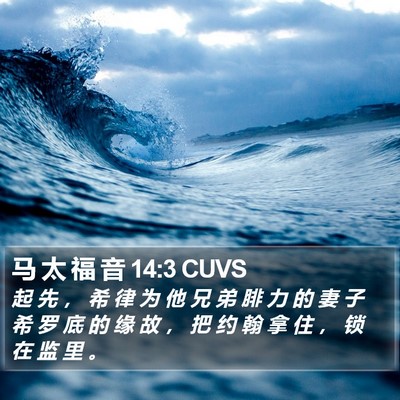 马 太 福 音 14:3 CUVS Bible Verse Image