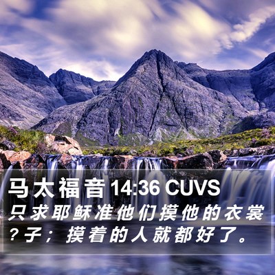 马 太 福 音 14:36 CUVS Bible Verse Image