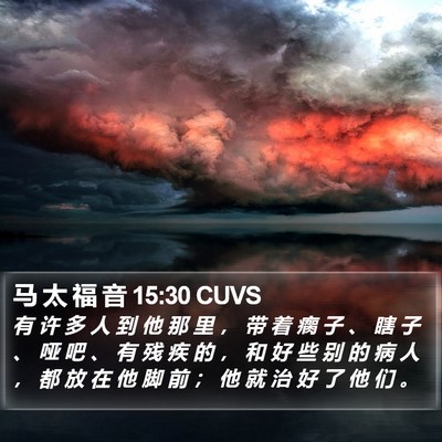 马 太 福 音 15:30 CUVS Bible Verse Image