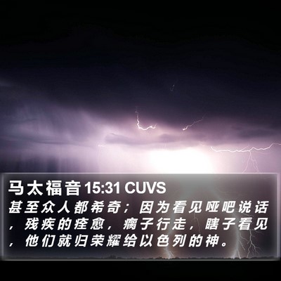 马 太 福 音 15:31 CUVS Bible Verse Image