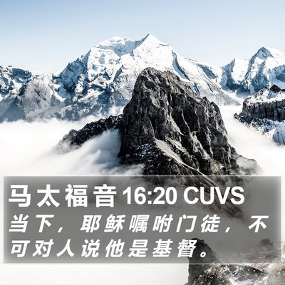 马 太 福 音 16:20 CUVS Bible Verse Image