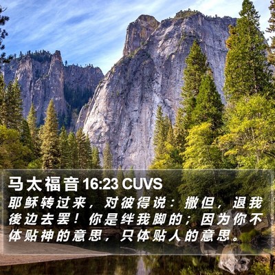 马 太 福 音 16:23 CUVS Bible Verse Image