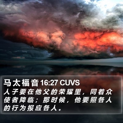 马 太 福 音 16:27 CUVS Bible Verse Image